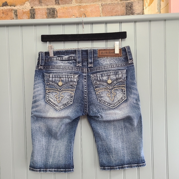 Rock Revival Alivia Bermuda Jean Shorts Size 27 - Picture 4 of 7
